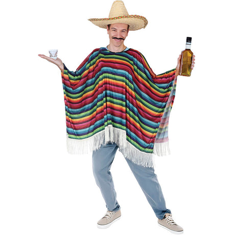 Disfraz de Poncho Mexicano Azteca adulto unisex
