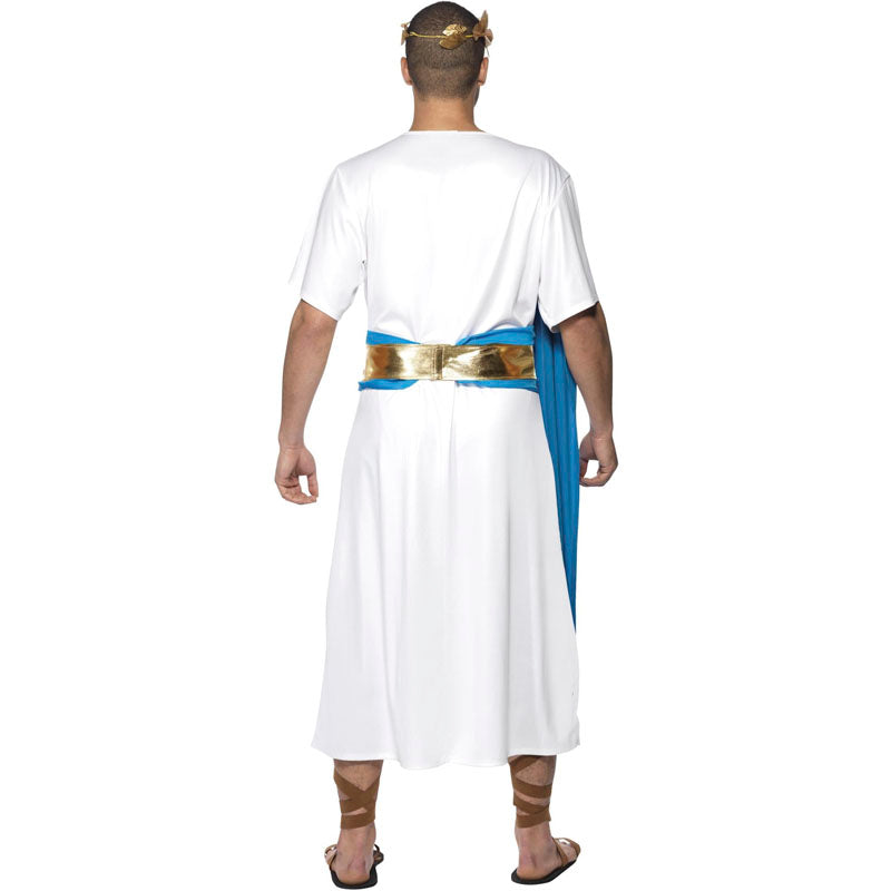 Disfraz de Senador Romano capa azul para hombre Espalda