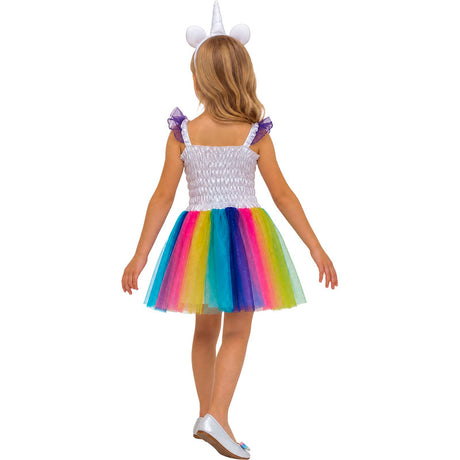 Disfraz de Unicornio con Tutú Multicolor para niña espalda