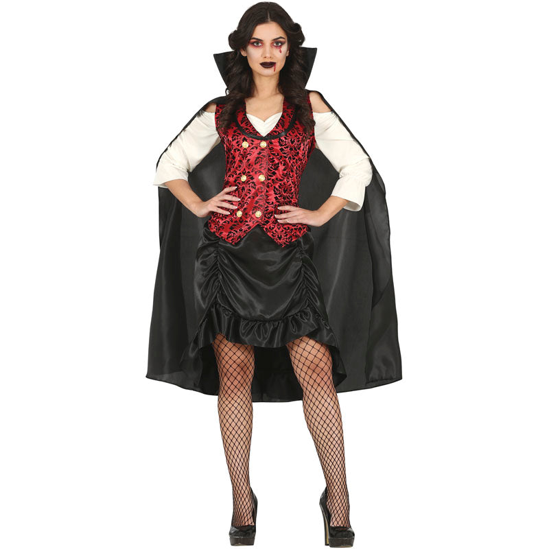 Costume Vampire Complet - Cape Noire 140cm Avec Masque Et Accessoires