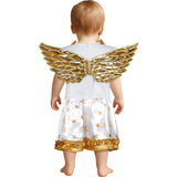 Disfraz de Ángel con alas doradas para bebé espalda
