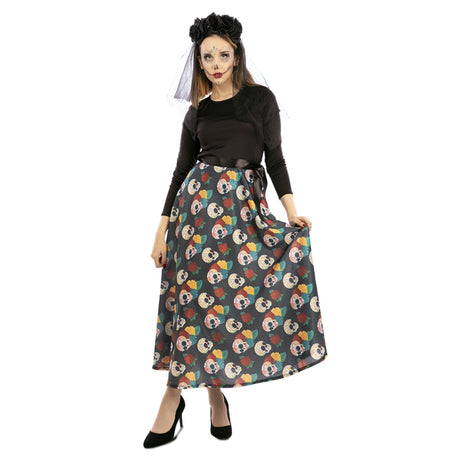 Disfraz Falda Día de los Muertos para mujer