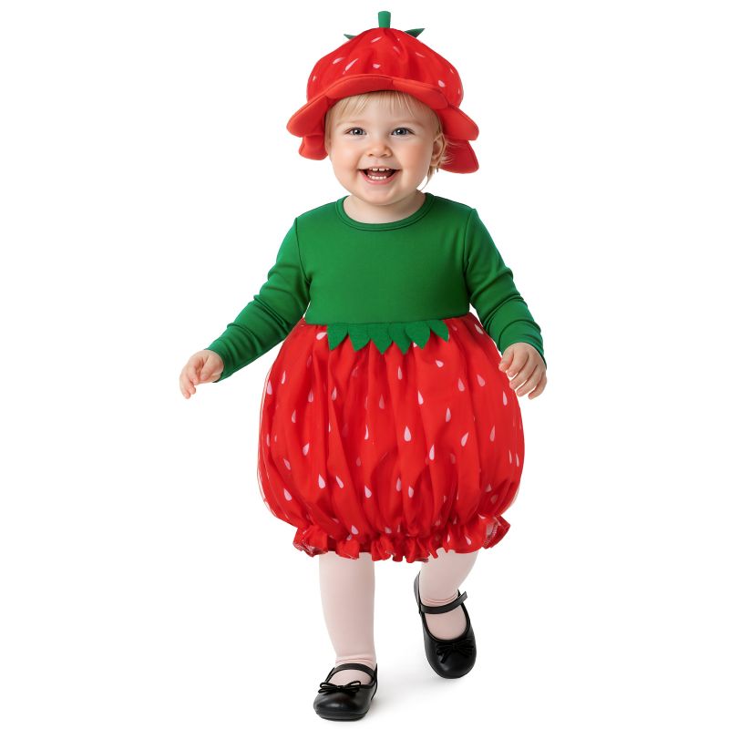 SAIIURV – Costume De Fraise Enfant – Déguisement Fruit En Non-tissé – 75x63 Cm – Pour Carnaval, Halloween, Cosplay