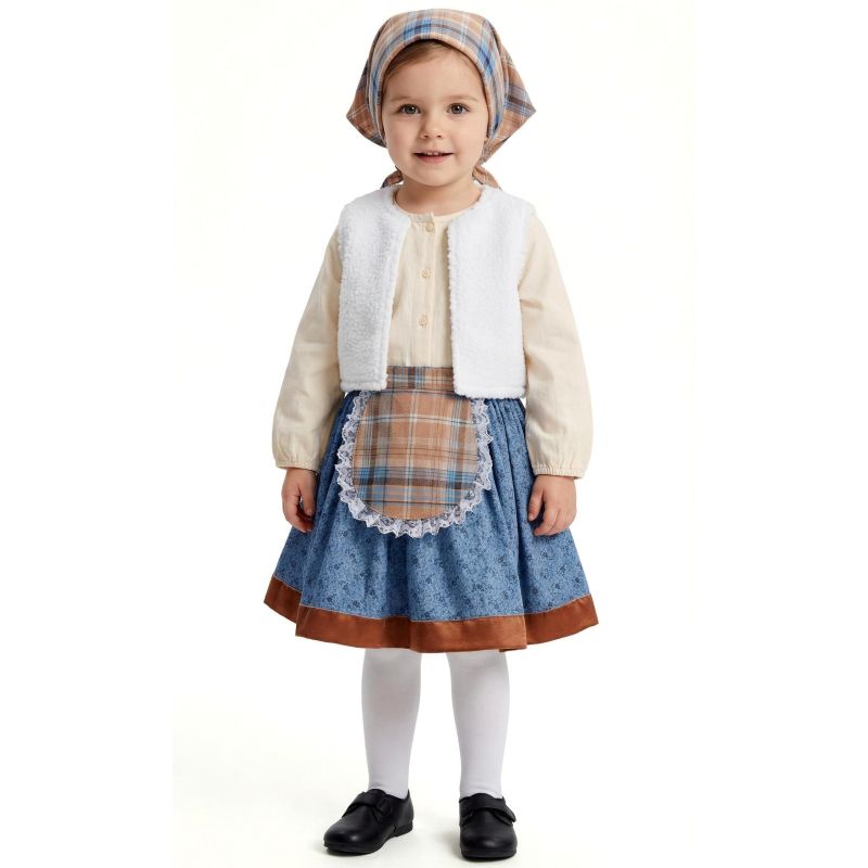 Disfraz de Pastorcita Cuadros para niña