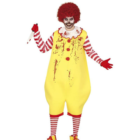 Disfraz de Payaso Zombie Hamburguesería para hombre