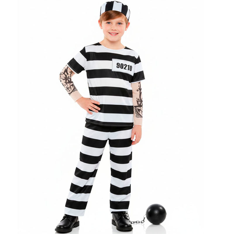 Disfraz de Preso Tatuado para niño Bis