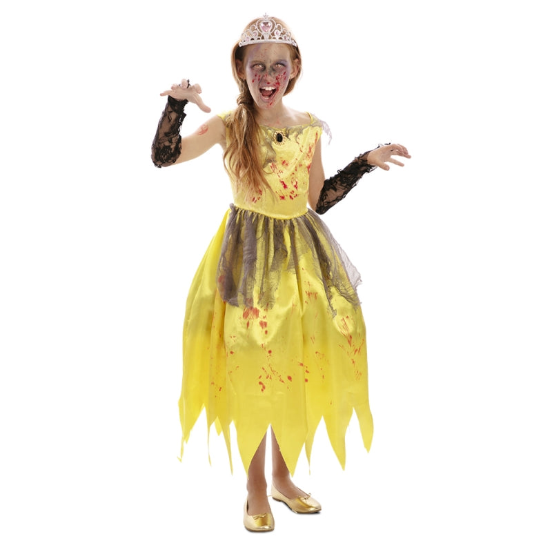 Disfraz de Princesa Amarilla Zombie para niña