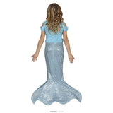 Disfraz de Sirena Azul Fantasía para niña Espalda