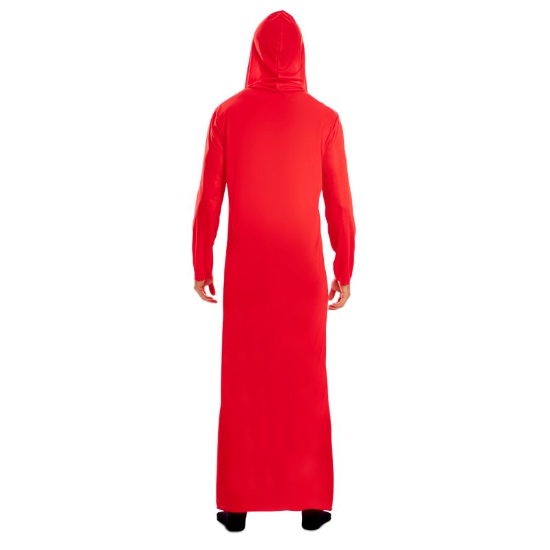 Disfraz de Túnica Roja con Capucha para adulto Espalda