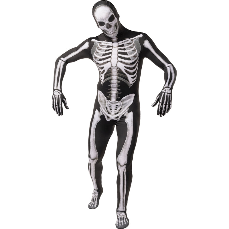 Disfraz de Esqueleto Muerte segunda piel para hombre Bis