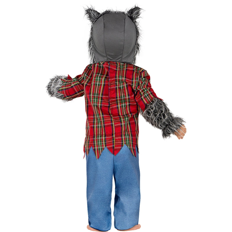 Generique - Déguisement Loup Garçon 1-2 Ans (80-92 Cm) - Tunique, Manchettes, Couvre-pieds, Cagoule - Peluche Gris
