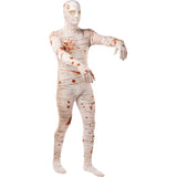 Disfraz de Momia Ensangrentada segunda piel para adulto