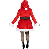 Disfraz de Mamá Noel con capucha para mujer Espalda Bis