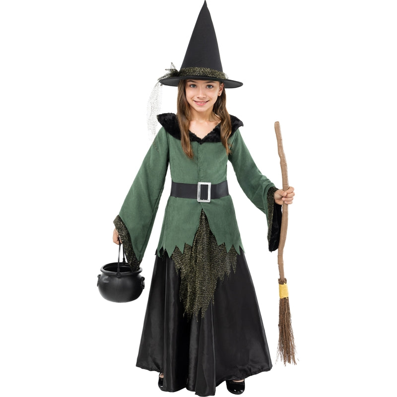 Disfraz de Bruja Deluxe para niña