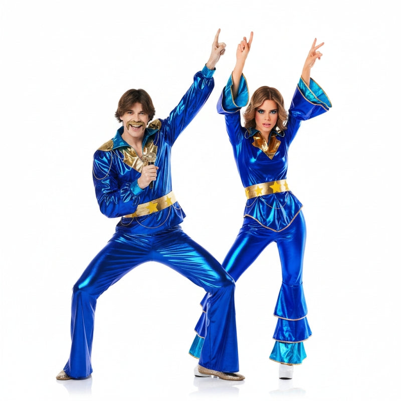 Déguisements Disco Abba bleu