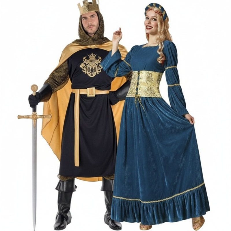 Déguisements Roi et jeune fille médiévaux
