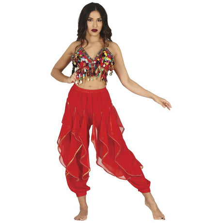 Pantalón de disfraz Danza Del Vientre Rojo Deluxe para mujer