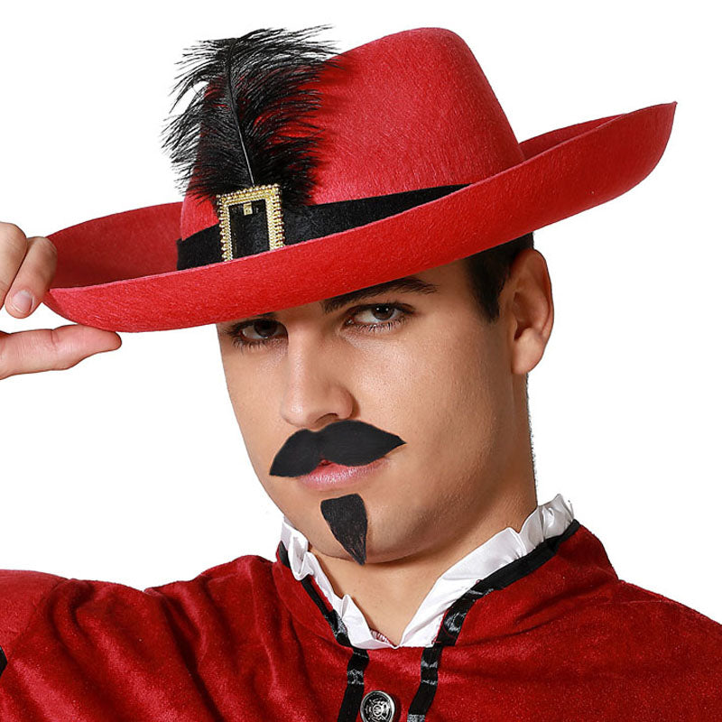 Chapeau mousquetaire rouge