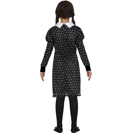 Disfraz de Miércoles Addams de Tim Burton para niña Espalda