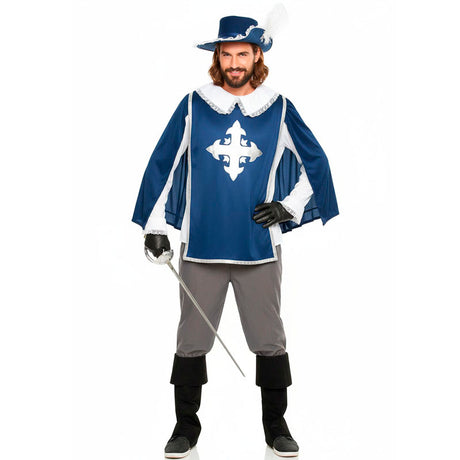 Disfraz de Mosquetero Azul para hombre Bis