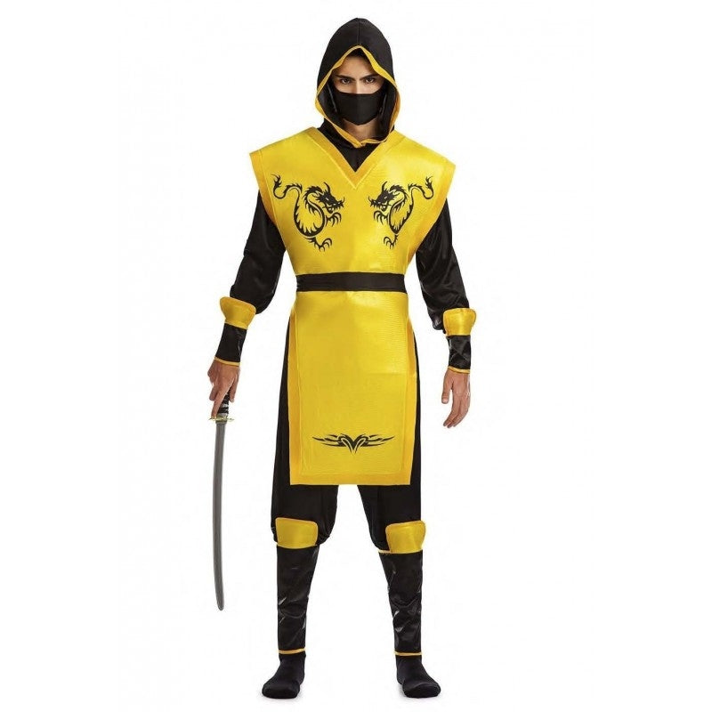 Ninja-Kostüm Für Jungen 10–12 Jahre | Gelb-schwarz, Mit Rüstung & Maske | Für Karneval & Mottoparty