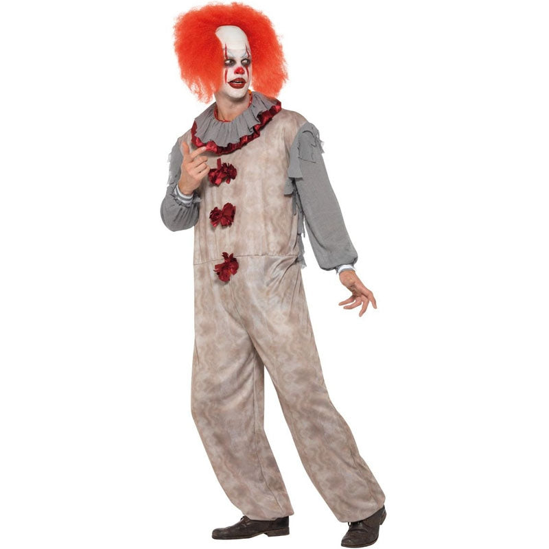 Costume Pennywise Clown Effrayant Adulte - Complet Avec Masque, Tailles L/XL/2XL, Pour Halloween Et Carnaval