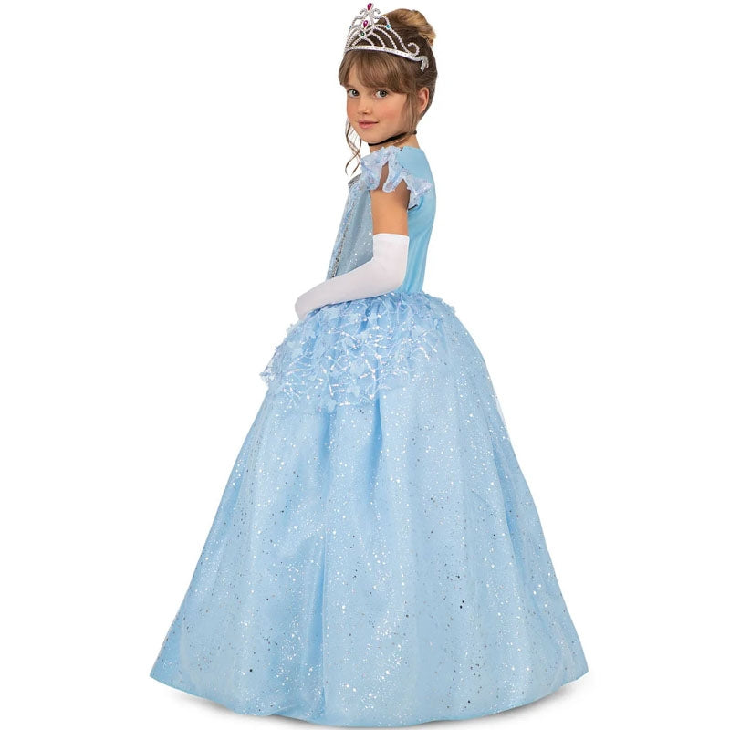 Déguisement Princesse Cendrillon Fille - Robe Bleue Luxe Avec Accessoires - Halloween, Carnaval, Anniversaire
