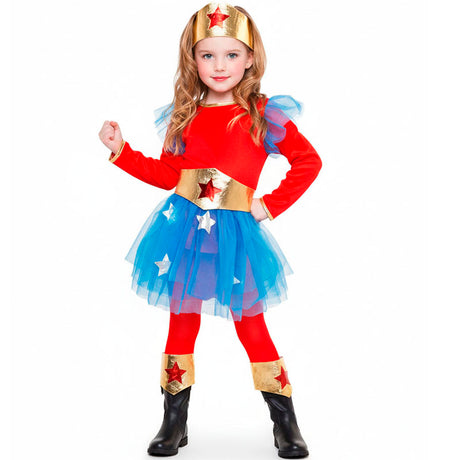 Disfraz de Superheroína Wonder Woman para niña Bis