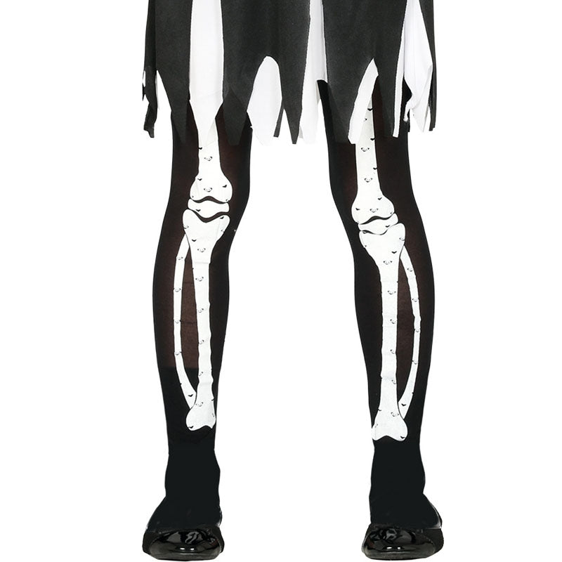 Collants Résille Noirs Squelette Pour Femme, Parfaits Pour Un