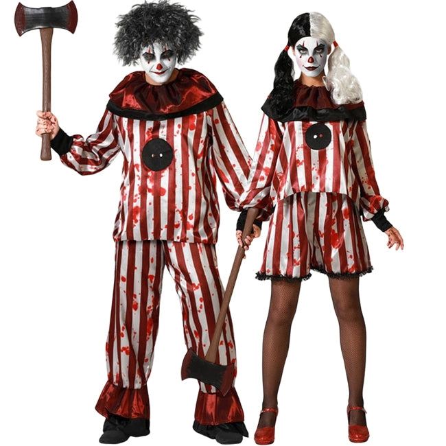 Costume Adulte Clown Psycho Pour Halloween - Déguisement Effrayant Multicolore, Taille Unique 14 Ans à 99 Ans