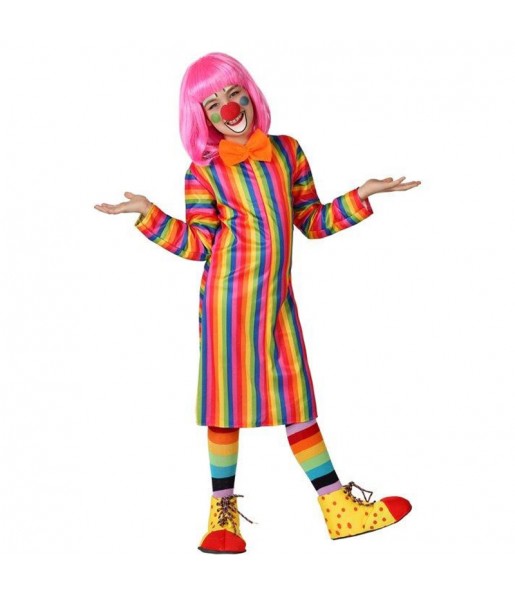Déguisement Clown Rayée Multicolore pour fille