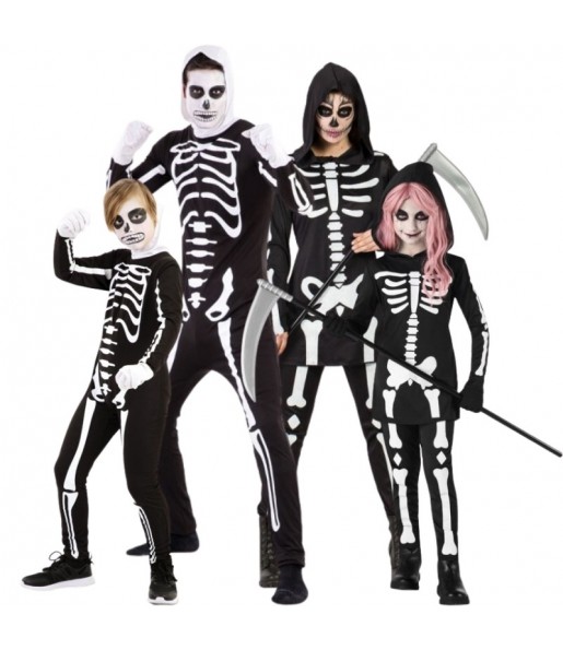 Costumes Squelettes à capuche pour groupes et familles