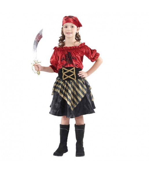 Déguisement Pirate rouge pour fille