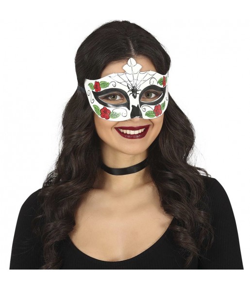 Masque Catrina avec araignée