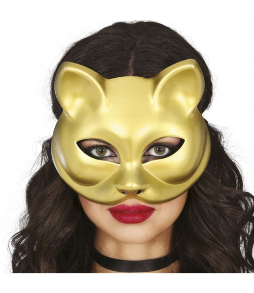Masque de chat doré pour compléter vos costumes
