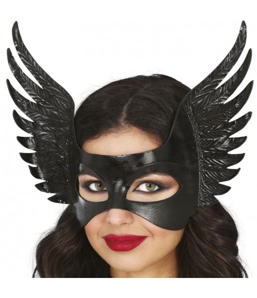 Masque noir avec ailes pour compléter vos costumes