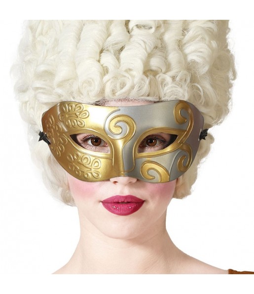 Masque vénitien or-argent pour compléter vos costumes