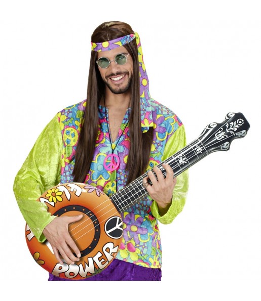 Banjo gonflable orange pour compléter vos costumes