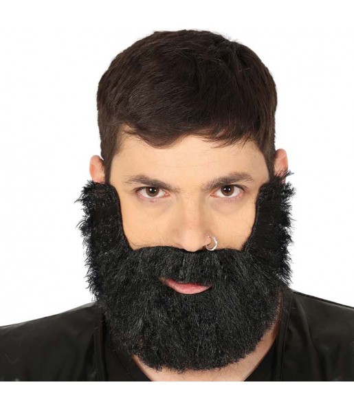 Barbe touffue noire