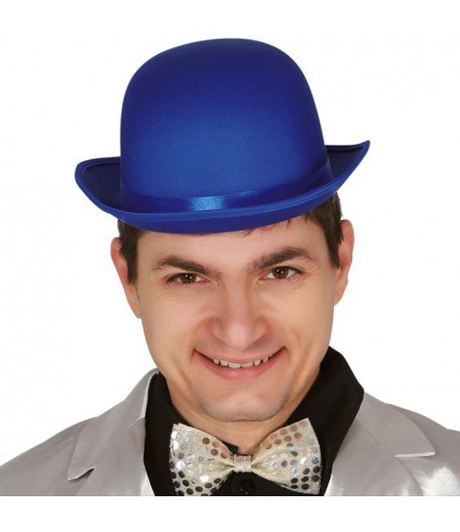 Chapeau melon bleu de luxe pour compléter vos costumes