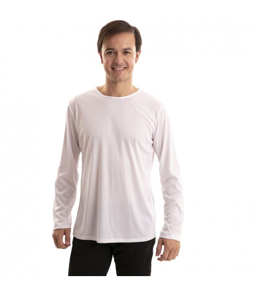 T-shirt blanc homme à manches longues
