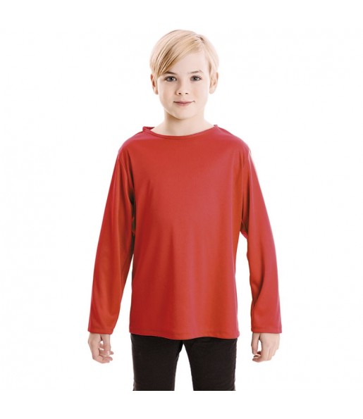 T-shirt rouge enfants à manches longues