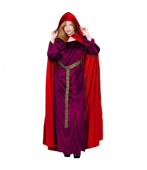 Cape médiévale rouge avec capuchon pour compléter vos costumes