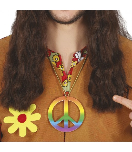 Pendentif hippie multicolore pour compléter vos costumes