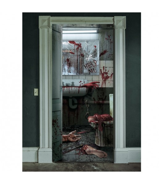 Décoration sanglante de la porte des WC pour la décoration Halloween