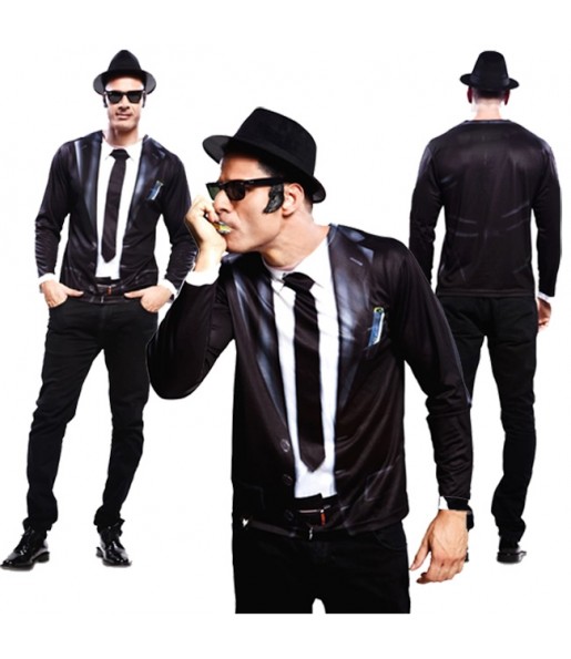 Tee-shirt hyperréaliste Blues Brothers adulte