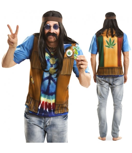 Tee-shirt Hippie hyperréaliste adulte