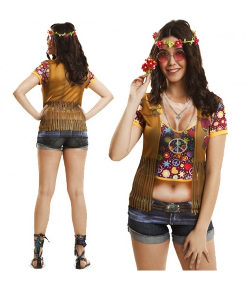 Tee-shirt hyperréaliste Hippie Femme
