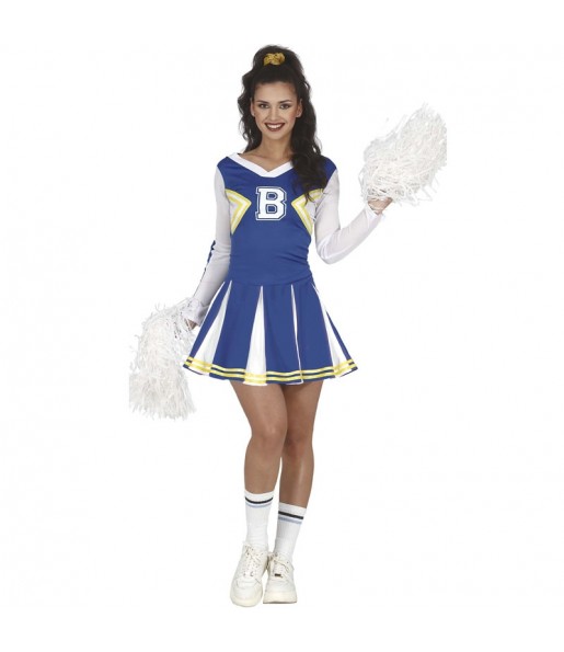 Costume Cheerleader bleu et blanc femme