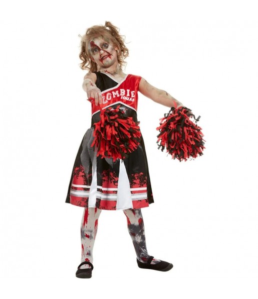 Costume Cheerleader zombie avec pompons fille